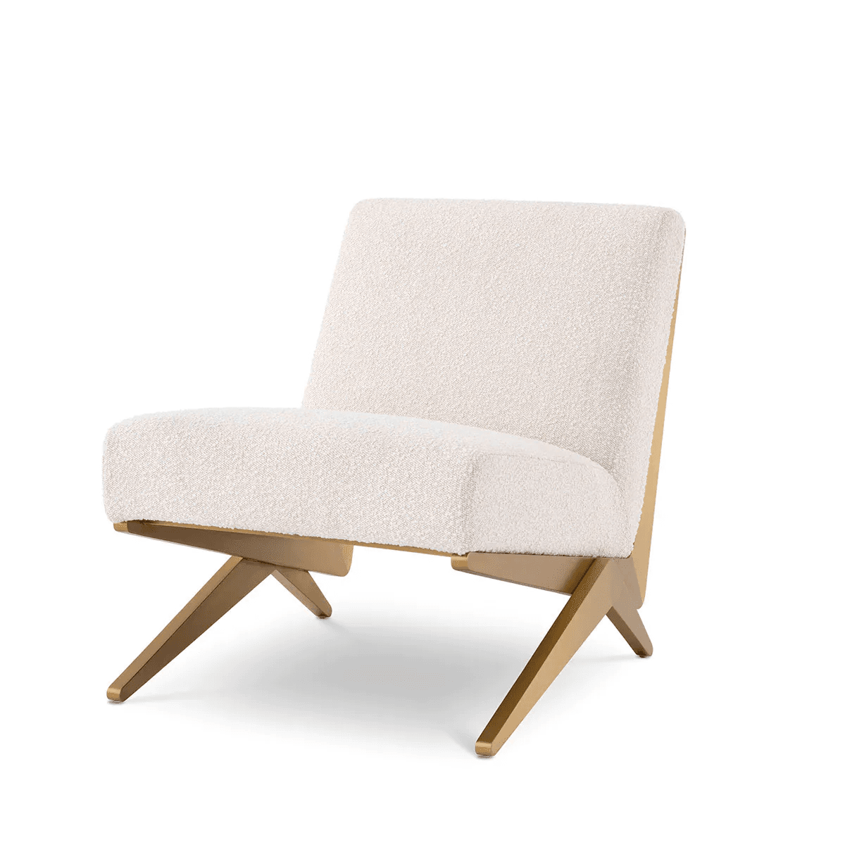 Eichholtz Fico Armchair Cream, Brushed Brass