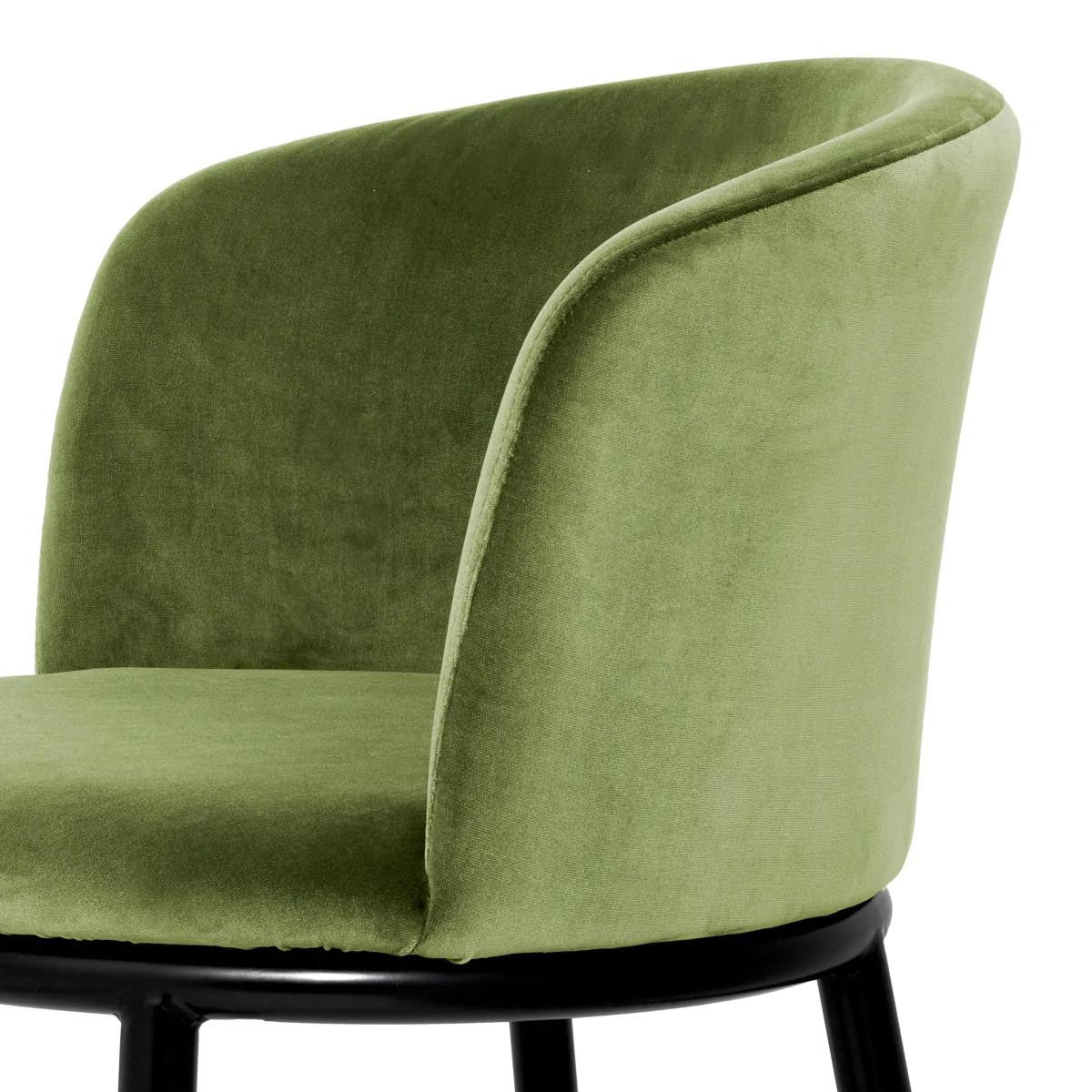 Eichholtz Filmore Dining Chair, Set of 2, Cameron Light Green Fabric, Black Legs, 29.13"H (A111996 YV0J03YXY3)