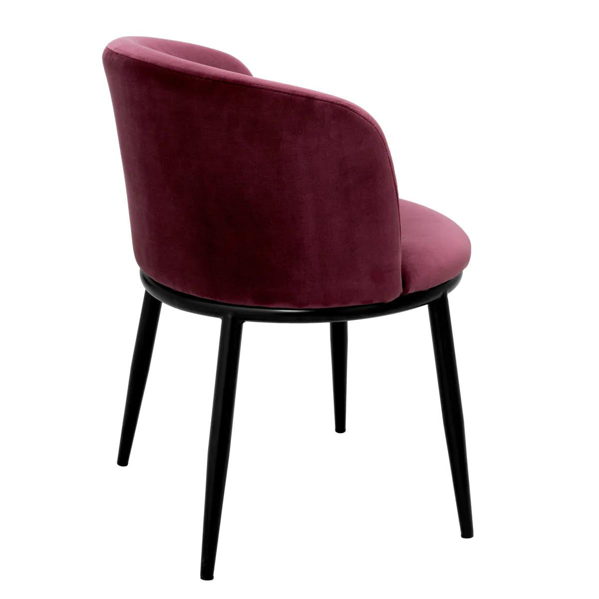 Eichholtz Filmore Dining Chair, Set of 2, Cameron Purple Fabric, Black Legs, 29.13"H (A111994 YV0J03YXY4)