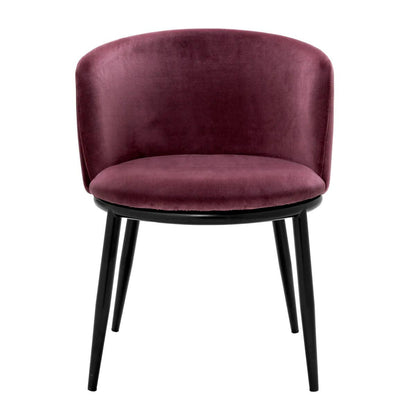 Eichholtz Filmore Dining Chair, Set of 2, Cameron Purple Fabric, Black Legs, 29.13"H (A111994 YV0J03YXY4)