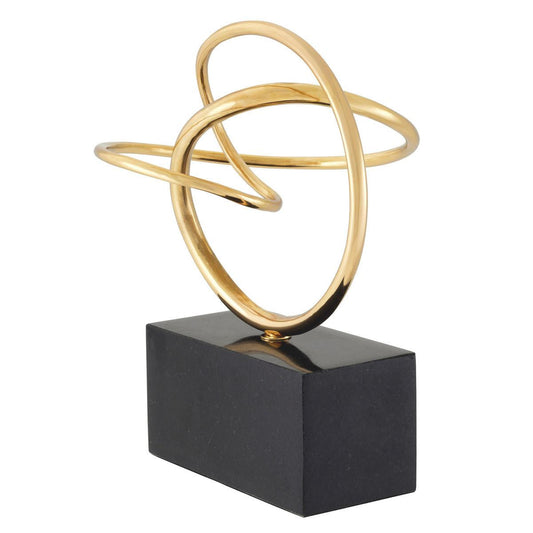 Eichholtz Frank Sculpture, Polished Brass, Black Granite Base, 11.42"W (113724 YV0J041QUL)