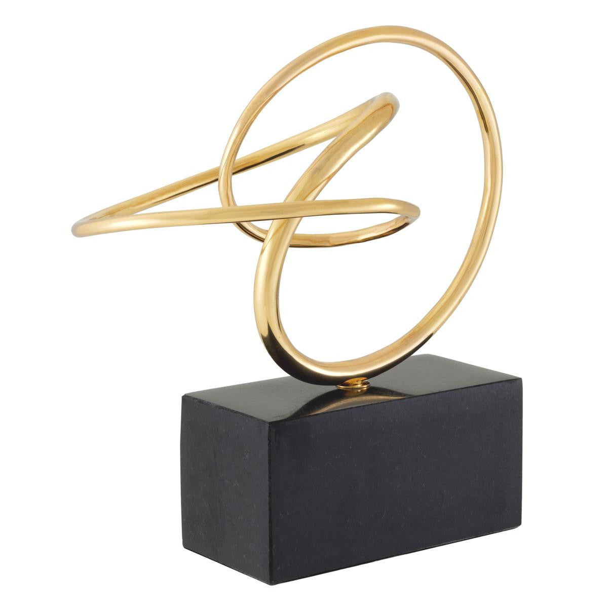 Eichholtz Frank Sculpture, Polished Brass, Black Granite Base, 11.42"W (113724 YV0J041QUL)