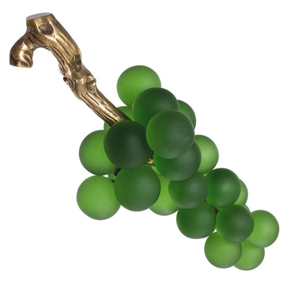 Eichholtz French Grapes Sculpture, Green Glass, Vintage Brass, 19.69"W (113683 YV0J041QUM)
