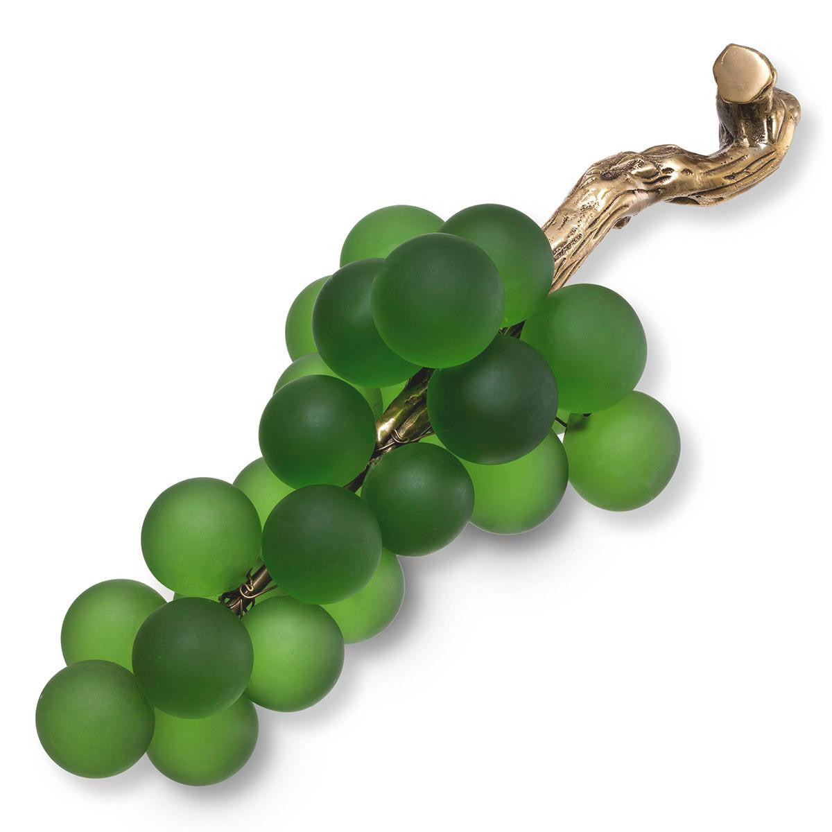 Eichholtz French Grapes Sculpture, Green Glass, Vintage Brass, 19.69"W (113683 YV0J041QUM)