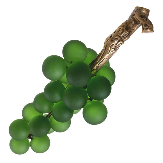 Eichholtz French Grapes Sculpture, Green Glass, Vintage Brass, 19.69"W (113683 YV0J041QUM)