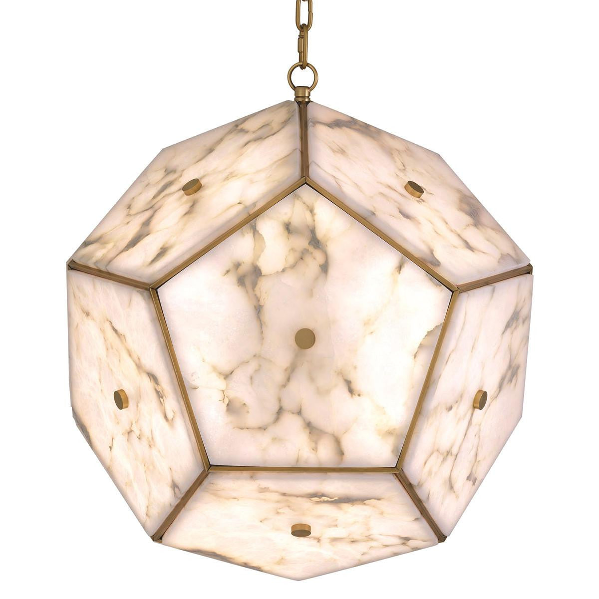 Eichholtz Gallo Pendant Antique Brass, Alabaster