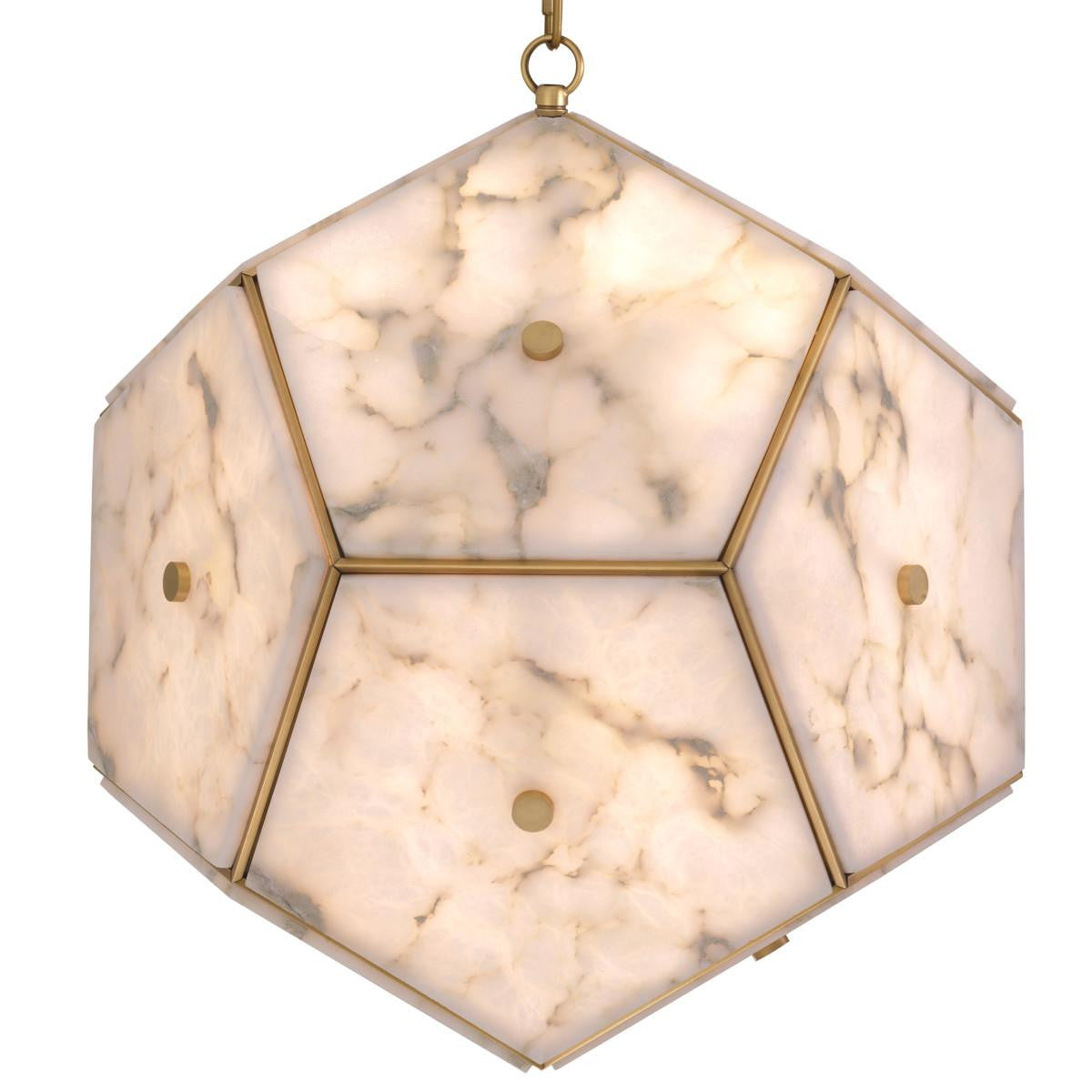 Eichholtz Gallo Pendant, 6-Light, Antique Brass, Alabaster, 23.62"W (115147UL YV0J03YYYY)