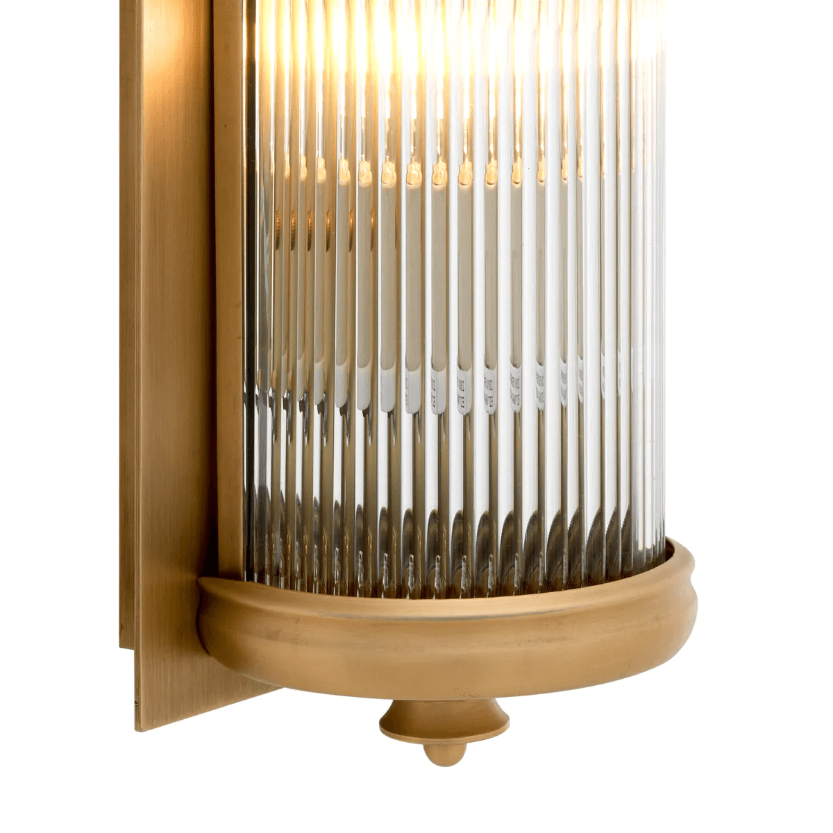 Eichholtz Glorious Wall Sconce, 2-Light, X-Large, Matte Brass, Clear Glass, 5.12"W (111306UL YV0J041YMM)