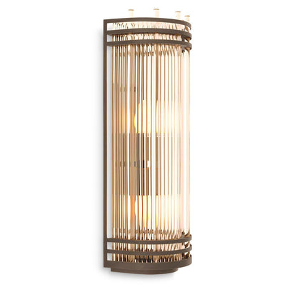 Eichholtz Gulf 2 Light Wall Sconce Nickel, Clear