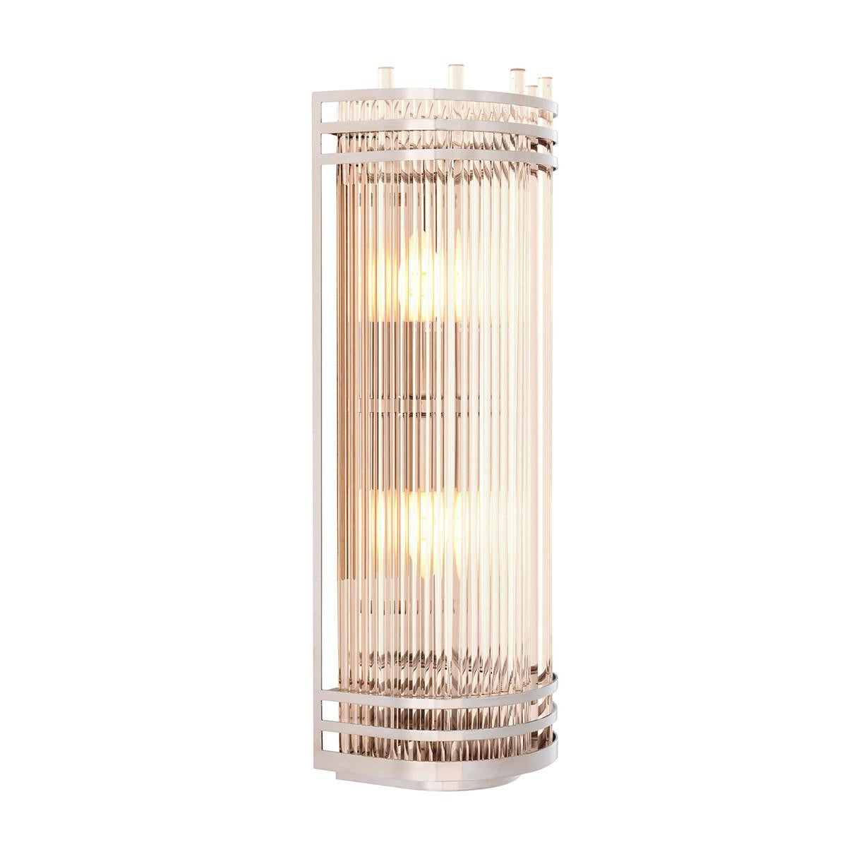Eichholtz Gulf Wall Sconce, 2-Light, Large, Nickel, Clear Glass, 7.28"W (114801UL YV0J041YMT)