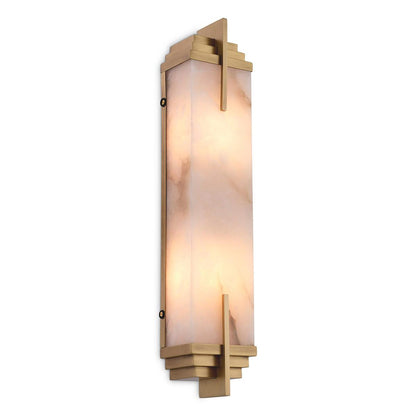 Eichholtz Harman 2 Light Wall Sconce Antique Brass, Alabaster