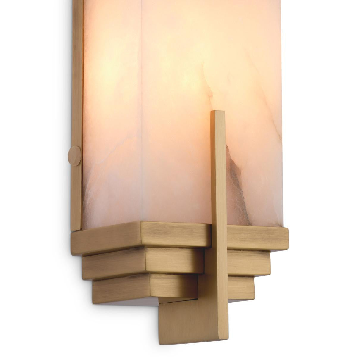 Eichholtz Harman Wall Sconce, 2-Light, Antique Brass, Alabaster, 4.13"W (116601UL YV0J041YMX)