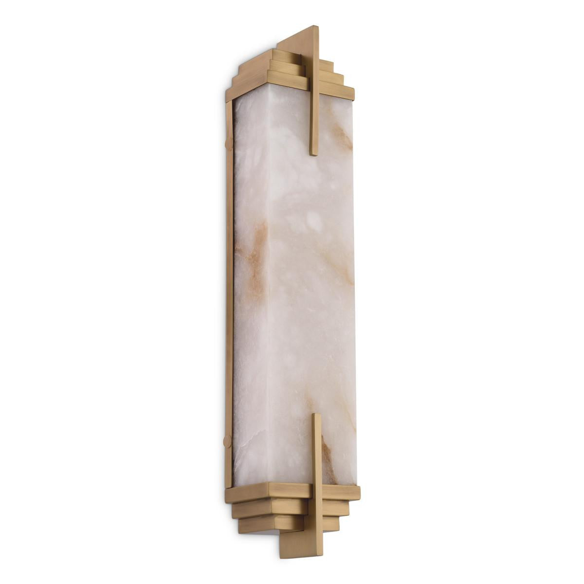 Eichholtz Harman Wall Sconce, 2-Light, Antique Brass, Alabaster, 4.13"W (116601UL YV0J041YMX)