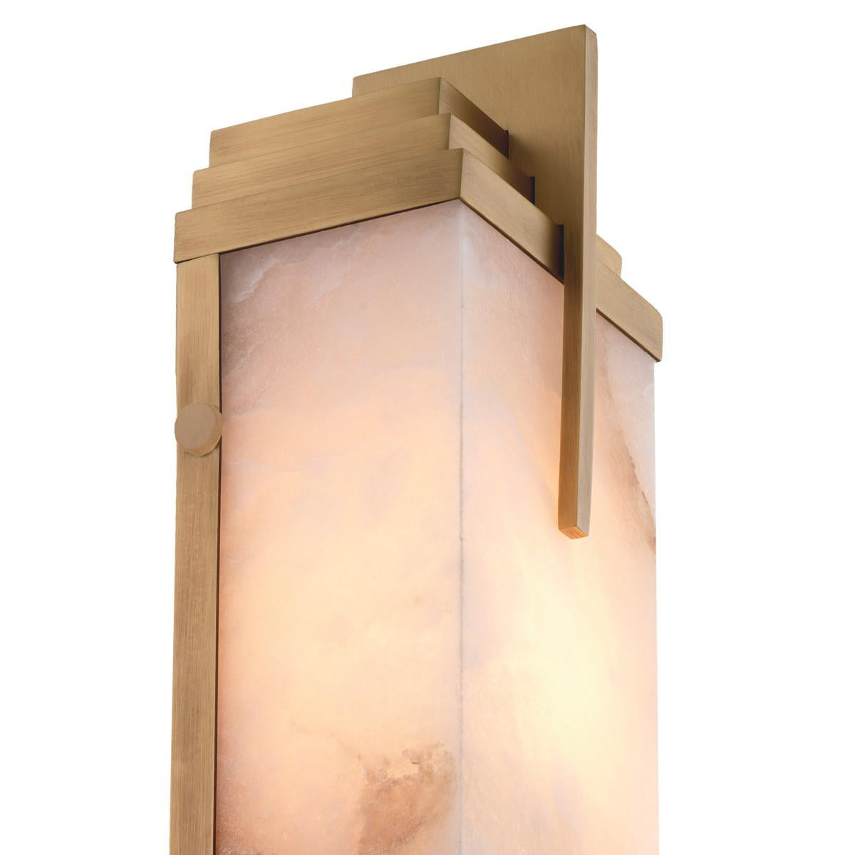 Eichholtz Harman Wall Sconce, 2-Light, Antique Brass, Alabaster, 4.13"W (116601UL YV0J041YMX)