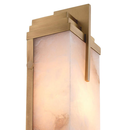 Eichholtz Harman Wall Sconce, 2-Light, Antique Brass, Alabaster, 4.13"W (116601UL YV0J041YMX)