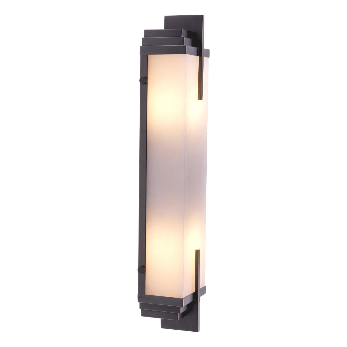 Eichholtz Harman Wall Sconce, 2-Light, Bronze, Alabaster, 4.13"W (116314UL YV0J041YMY)