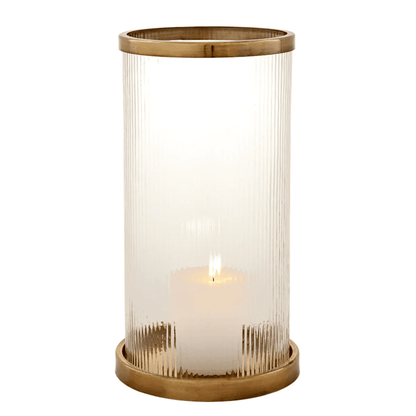 Eichholtz Harrington Hurricane, Large, Antique Brass, Clear Glass, 9.06"W (108033 YV0J03YYX1)