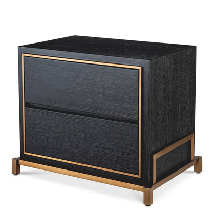 Eichholtz Hazel Nightstand, Charcoal Gray, Brushed Brass, 29.53"W (115102 YV0J03YP6T)