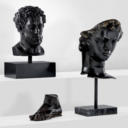 Eichholtz Head of David Sculpture, Antique Bronze, Black Base, 14.57"W (105797 YV0J03YY0E)