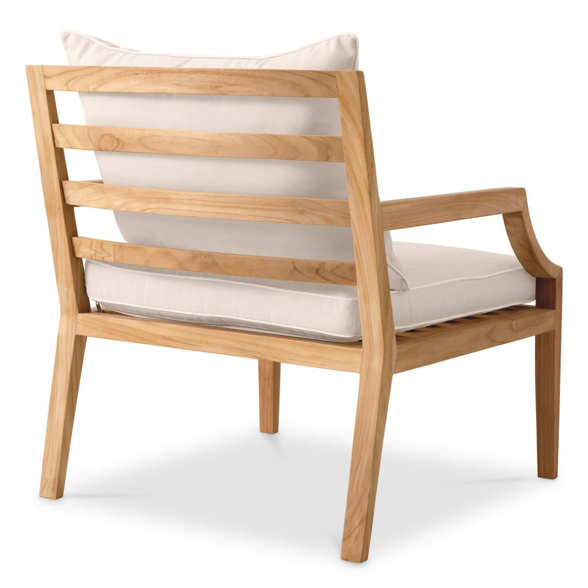 Eichholtz Hera Outdoor Armchair, Natural Teak, Off-White, 27.17"W (117349 YV0J041QVR)