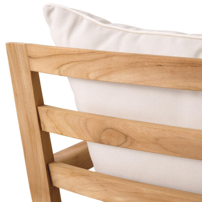 Eichholtz Hera Outdoor Armchair, Natural Teak, Off-White, 27.17"W (117349 YV0J041QVR)