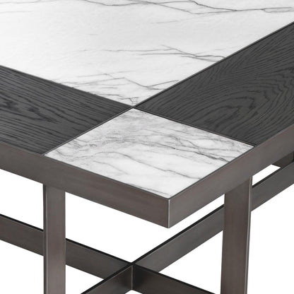 Eichholtz Hermoza Coffee Table, White Marble, Bronze, Mocha, 43.31"W (113380 ), Eichholtz 113380 YV0J03YV2R