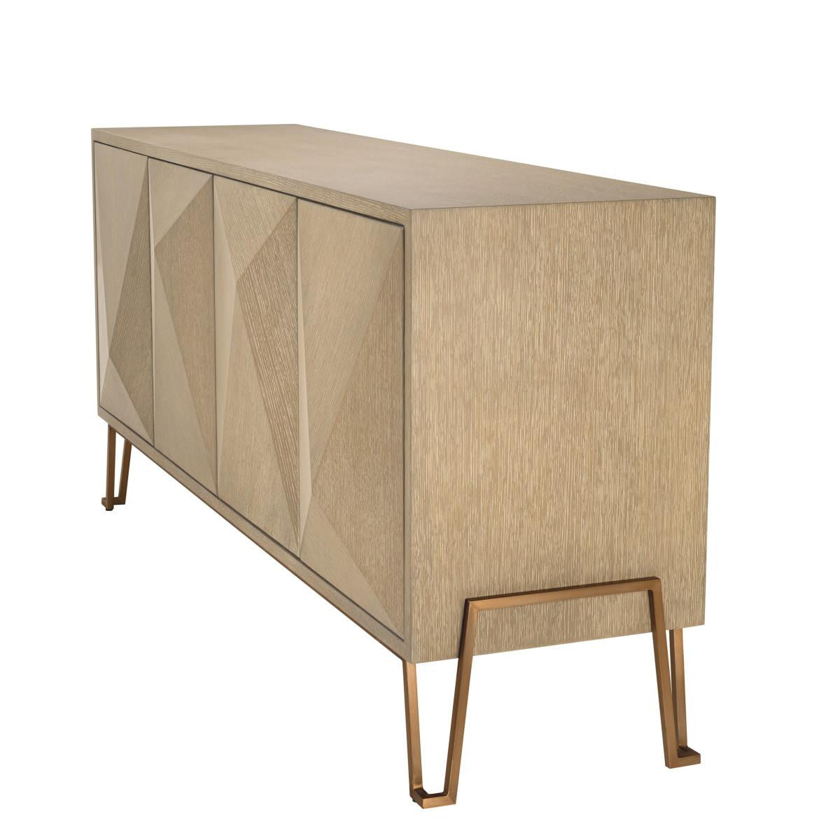 Eichholtz Highland Dresser, Washed Oak, Brushed Brass, 71.26"W (111458 YV0J03YXZD)