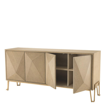 Eichholtz Highland Dresser, Washed Oak, Brushed Brass, 71.26"W (111458 YV0J03YXZD)