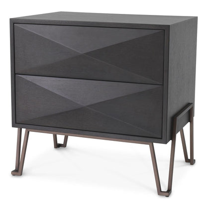 Eichholtz Highland Nightstand, Charcoal, Bronze, 24.61"W (114529 YV0J03YP6U)