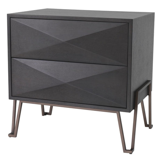 Eichholtz Highland Nightstand, Charcoal, Bronze, 24.61"W (114529 YV0J03YP6U)