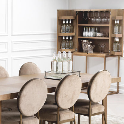 Eichholtz Highland Wine Cabinet, Washed Oak, Brushed Brass, 31.89"W (111464 YV0J041ZKZ)