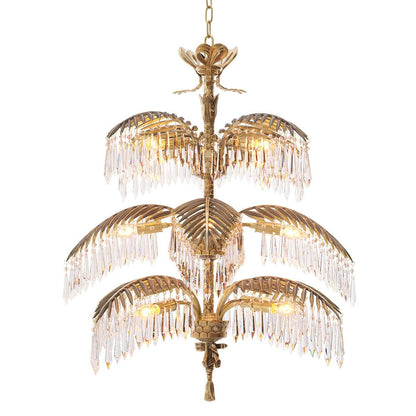 Eichholtz Hildebrandt 12 Light Chandelier Vintage Brass, Clear
