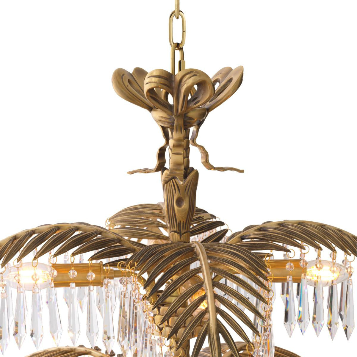 Eichholtz Hildebrandt Chandelier, 16-Light, X-Large, Vintage Brass, Crystal Glass, 37.4"W (113307UL YV0J03YU3J)