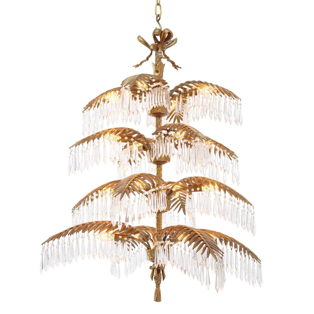 Eichholtz Hildebrandt Chandelier, 16-Light, X-Large, Vintage Brass, Crystal Glass, 37.4"W (113307UL YV0J03YU3J)