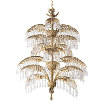Eichholtz Hildebrandt Chandelier, 16-Light, X-Large, Vintage Brass, Crystal Glass, 37.4"W (113307UL YV0J03YU3J)
