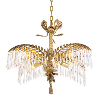 Eichholtz Hildebrandt Chandelier X-Large Vintage Brass, Clear