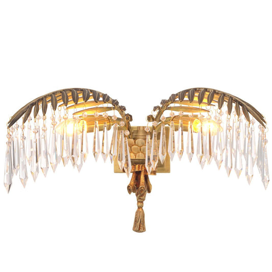 Eichholtz Hildebrandt 2 Light Wall Sconce Vintage Brass, Clear