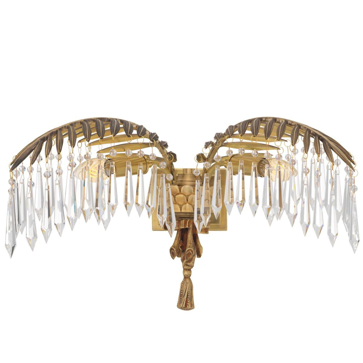Eichholtz Hildebrandt Wall Sconce, 2-Light, Vintage Brass, Crystal Glass, 17.72"W (112876UL YV0J041YN0)