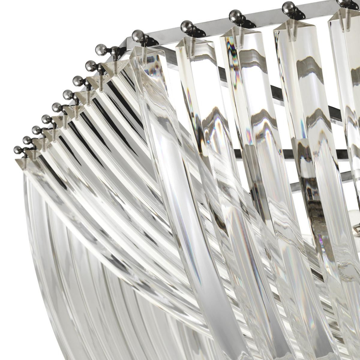Eichholtz Hyeres Flush Mount, 4-Light, Clear Acrylic, Nickel, 35.43"W (111840UL YV0J03YT3G)