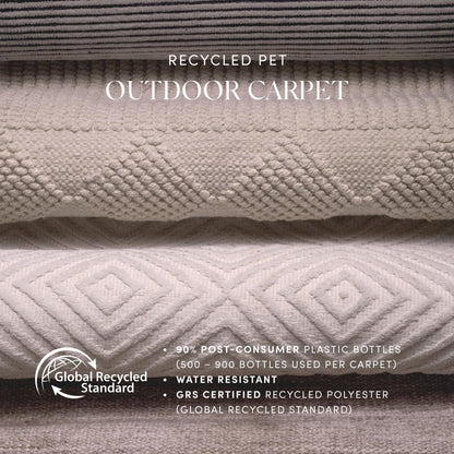 Eichholtz Izeda Outdoor Carpet, Black, White, 118.11"L x 157.48"W (117035 YV0J041QVD)