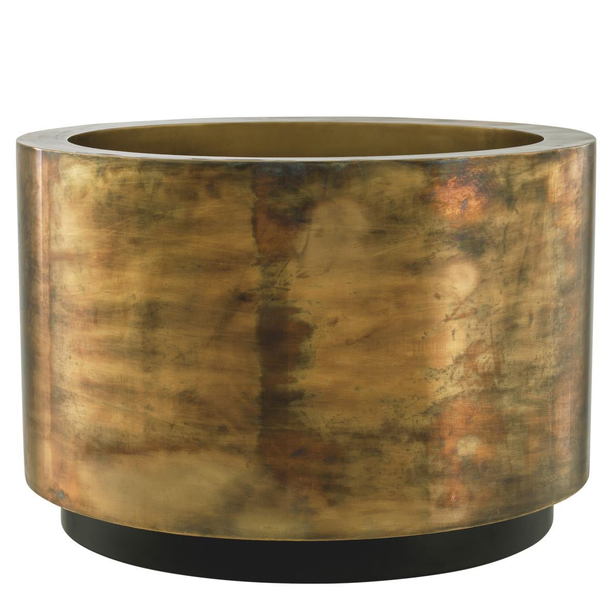 Eichholtz Jasper Planter, Large, Vintage Brass, Black Base, 31.3"W (114013 YV0J041TQT)