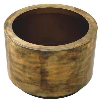 Eichholtz Jasper Planter, Large, Vintage Brass, Black Base, 31.3"W (114013 YV0J041TQT)