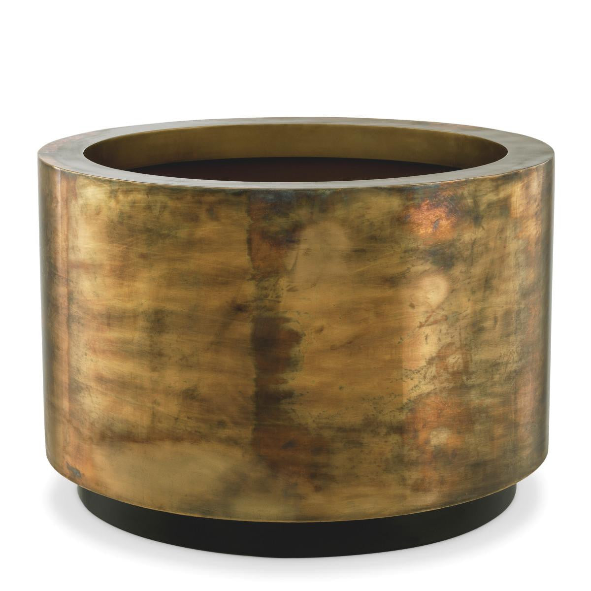 Eichholtz Jasper Planter, Large, Vintage Brass, Black Base, 31.3"W (114013 YV0J041TQT)