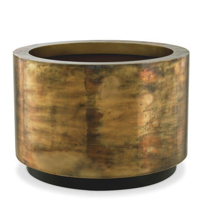 Eichholtz Jasper Planter, Large, Vintage Brass, Black Base, 31.3"W (114013 YV0J041TQT)