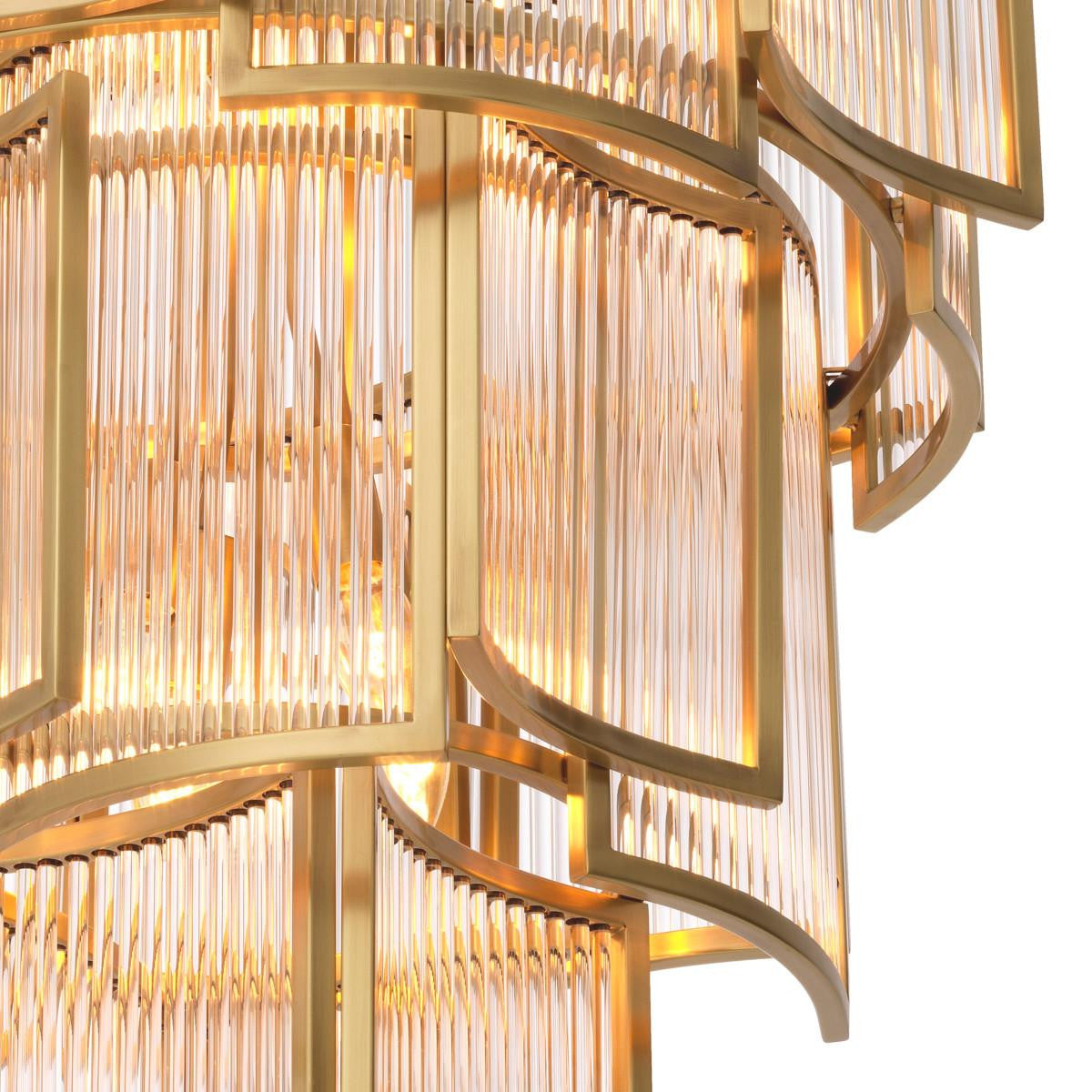 Eichholtz Jet Set Chandelier, 10-Light, Antique Brass, Clear Glass, 22.83"W (115912UL YV0J03YU3Q)