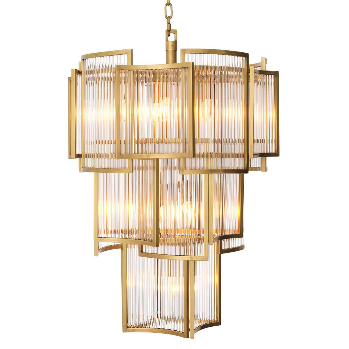 Eichholtz Jet Set 10 Light Chandelier Antique Brass