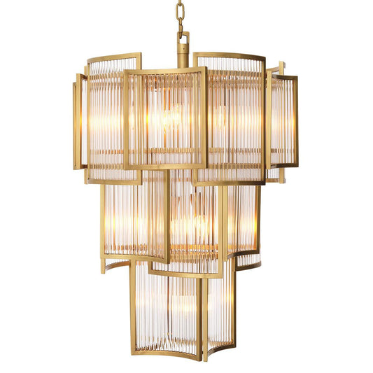Eichholtz Jet Set 10 Light Chandelier Antique Brass