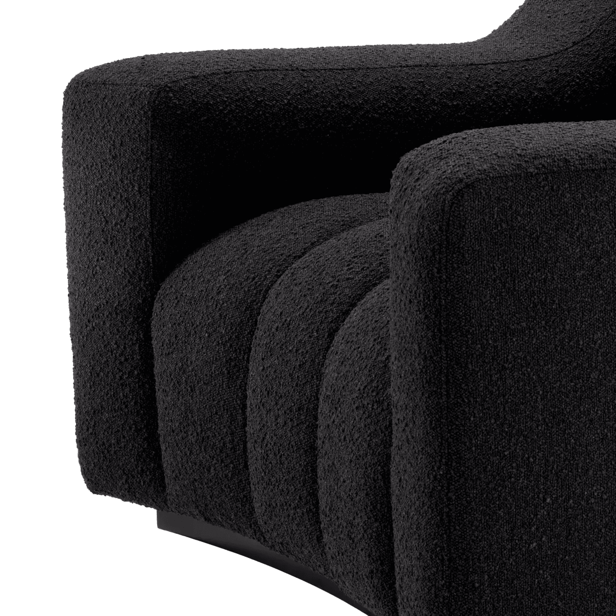 Eichholtz Kelly Armchair, Black Boucle Fabric, 30.91"H (A115206 YV0J03YU11)