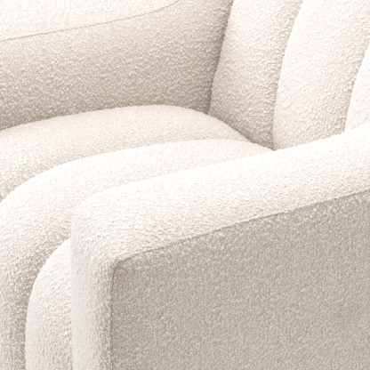 Eichholtz Kelly Armchair, Boucle Cream Fabric, Black Base, 30.91"H (A115142 YV0J03YU12)