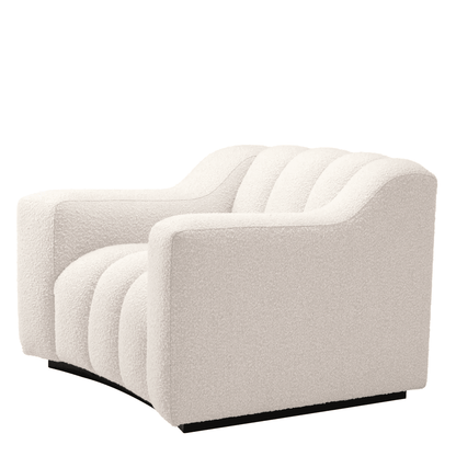 Eichholtz Kelly Armchair, Boucle Cream Fabric, Black Base, 30.91"H (A115142 YV0J03YU12)